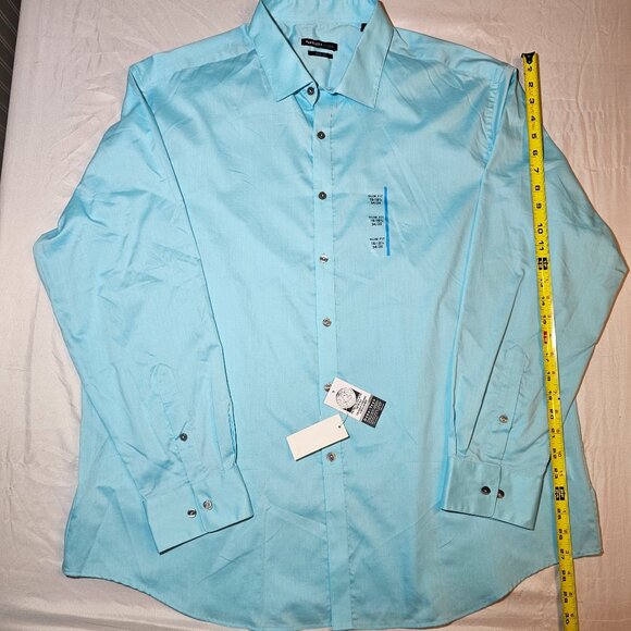Van Heusen Studio, Slim Fit, NWT, Blue, 18-18 1/2 34/35. Long Sleeve Button Up - Picture 1 of 9
